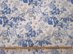 Waverly COSMIA DRESDEN Blue White Floral Designer Print Drapery Uph Fabric