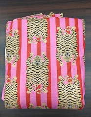 Indian Handmade Print Hand Made Print Tiger 100% Cotton Fabric By The 5 Yard