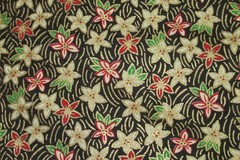 Fabric 100% Cotton FAT QUARTER Christmas Red White Black Gold Outlines Accents