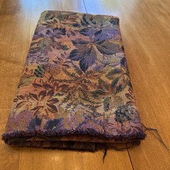 VTG Heavy Tapestry Jacquard Upholstery Fabric Remnant Fall Leaves Woven 28×56”
