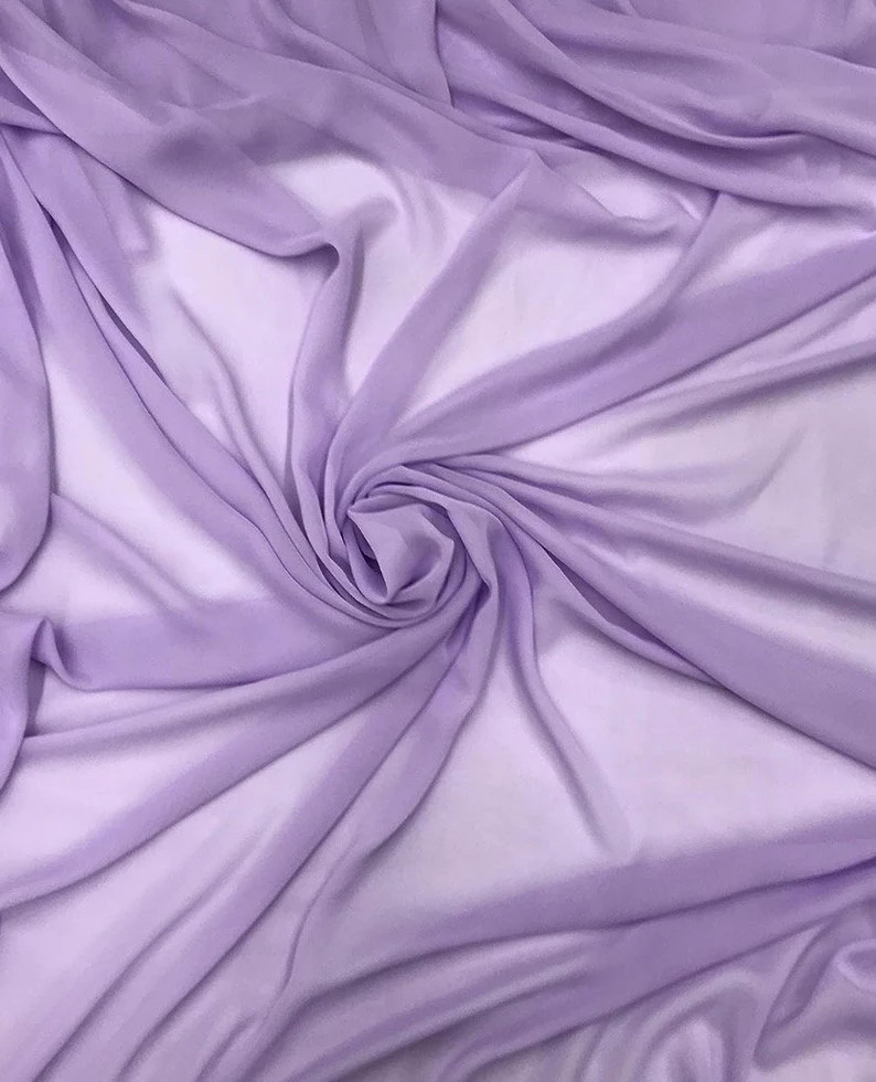 Lilac Sheer High Multi Chiffon Solid Fabric, 100% Polyester 58″ wide