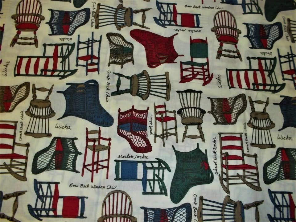 ✂ Chairs collection NEW 2-yd fabric yardage remnant scrap 45″ X 2yd blouse quilt