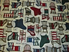 ✂ Chairs collection NEW 2-yd fabric yardage remnant scrap 45″ X 2yd blouse quilt