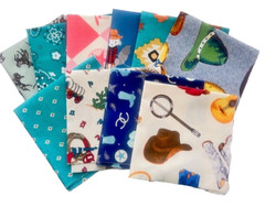 10″ Pre-Cut Fabric Squares – Southwest / Cowboy Prints – 40 Pieces