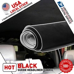 3MM Black Suede Headliner Fabric 120″x60″ Foam Backed for Car Inner Roof Repair