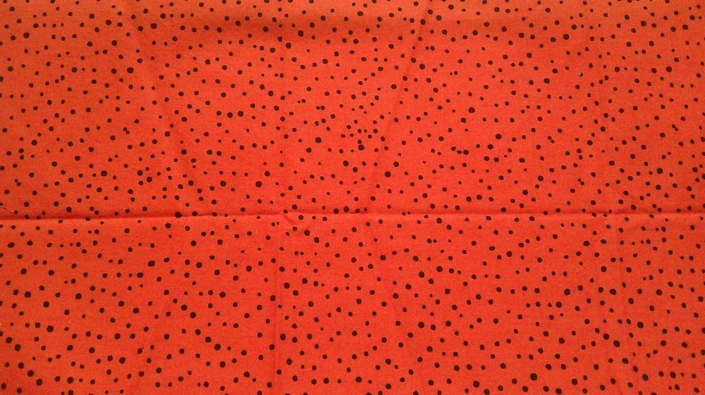 Fabric Marcus Bros Black Polka Dots on Orange 14″ x 18″ Plus more $3.50