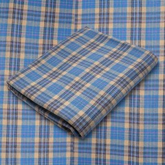 Blue and Tan Tartan Plaid Flannel Fabric – 60″ Wide – by the Yard