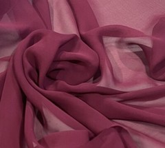 WINE 100% Silk Chiffon Fabric 45” Width Sold By The Yard
