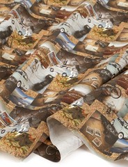 Vintage Antique Travel Cotton Linen Fabric made in Korea By the Yard