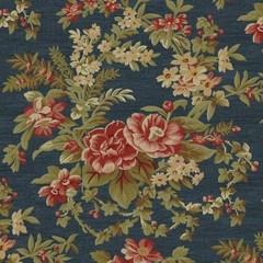 By The Yard ~ Haberdashery French Floral On Navy, $3.99 Ships ANY Amount Fabric