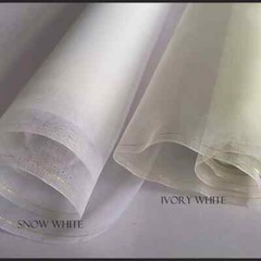 55”Wide By Yards Transparent Stiff Snow Ivory White Natural Silk Organza Fabric