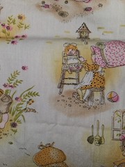 VTG J Manes Lot Of 3 HOLLY HOBBIE HTF Fabric Pieces Various Sizes Read