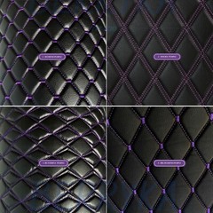 Purple Vinyl Grain Quilted Faux Leather Upholstery Fabric | Diamond 55″ Foam