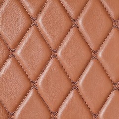 Brown Quilted Diamond PU Fabric 59″ W Foam Back Automotive Upholstery 1-5 Yard