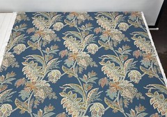 KRAVET ISHANA BLUE FLORAL 100% COTTON HIGH END MULTIUSE FABRIC BY YARD 54″W