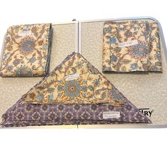 Quilt Finishing Fabric Lot 2 Block of the Month Setting Kits Floral Paisley Blue