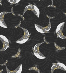 Stay Wild Moon Child by 3 Wishes Whale Cotton Flannel Fabric by the Yard