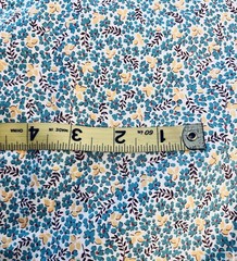 VTG 40-60`s Ditzy Calico Cottagecore Teal & Yellow Floral on White 30½ “x30”