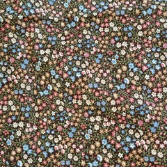 Lot 5 Fabrics Different Patterns Green Black White Scroll Brown Floral Tie Dye