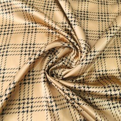Sold by yard Houndstooth Plaid Satin Material Fabric Soft Scarf Lining Tissu