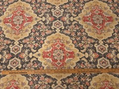 Covington JAIPUR KOHL Red Gold Black Geometric Floral Print Drapery Uph Fabric