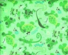 Fab Trad ~ G is for Green ~ FROGS TURTLES GECKOS ~ 100% Cotton Quilt Fabric BTY