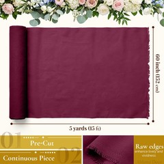 Soft Sheer Chiffon Fabric By The Yard 60″x5 Yards Wedding Arch Burgundy