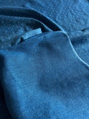 Japanese Cotton Fabric Deep Petrol Blue Textured Cross Pattern 42″W -By The Yard