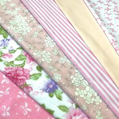 6Pcs 18X22 Inches Cotton Fabric Cute Random Pink Color Fat Quarter Bundles Patch