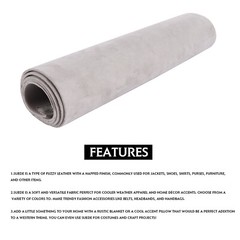 40″x60″ Gray Suede Headliner Fabrics 1/8″ Foam Backed Car Roof Door Upholstery