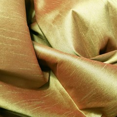 LIME GREEN RED FAUX SILK DUPIONI FABRIC TWO TONE IRRIDESCENT 58″ BY THE YARD
