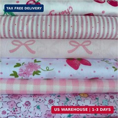 6PCS 9.8″ x 9.8″(25 * 25CM) Quilting Fat Quarters Fabric Bundles, for Sewing Cra