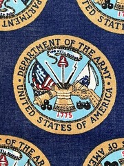United States Blue US Military Army Medallion Seal Fabric 4 Yards