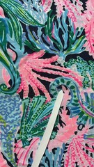 Lilly Pulitzer Pima Cotton Hide Tide Bringing Mermaid Back 1 yd (36¨x 60¨) DFCT