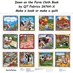 Down on the Farm Cloth Book Cotton quilt fabric Panel by QT Fabrics 26764-X