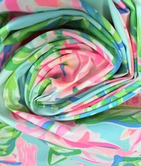 Lilly Pulitzer Cotton Stretch Poplin Fabric Totally Blossom Engineered 39″ X 57″