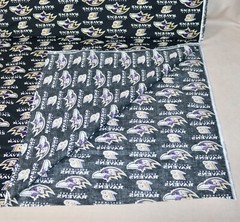 Baltimore Ravens ~ Large Logo Pattern NFL Cotton Fabric 1/4 Yard 9” X 58” New