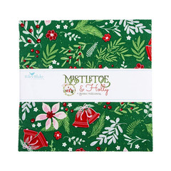 Layer Cake 10″ Stacker 42pc Riley Blake “Mistletoe & Holly” Christmas