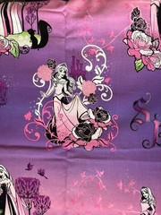 Disney Sleeping Beauty Scenic Fabric 1/2 yard x 44″ Purple Pink Gradient Floral