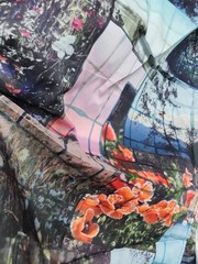 Landscape print high count cotton poplin