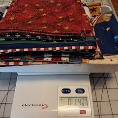 14 7/8 oz Quilt Cotton Sewing Fabric Patriotic Red White Blue ~2.5 Yd