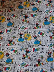 Vintage Fabric Comic Strip Popeye the Sailor 64″W by 102″ Long Jersey Knit 1987
