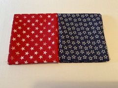6 Fat Quarters. Red, White and Blue. Riley Blake and Moda prints.