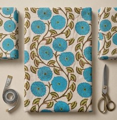 Indian Floral Cotton Fabric By The Yard Soft Dress Sewing and Quilting Fabric
