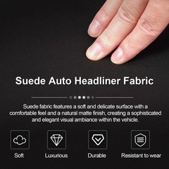 96″x60″ Headliner Fabric Foam Backed Upholstery Suede Auto Roof Liner Repair