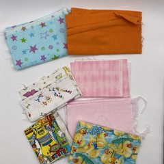 Lot Of Fleece,flannel,corduroy Baby Kid Fabric With Container quilt Craft