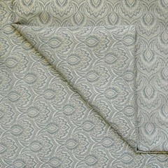 Teal & Cream Jacquard Weaved Fabric by the Yard, 54 inch width Blue Silk Fabric