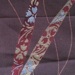 Vtg Luxury Home Decor Fabric Botanical Leaves, Brown, Copper, Red, Spain 5 yds