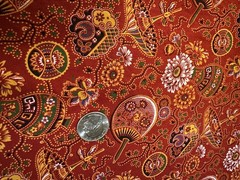 India Floral Vase Fan Parasol Andover Fabrics (17.5” X 42”Yd) PREWASHED RARE