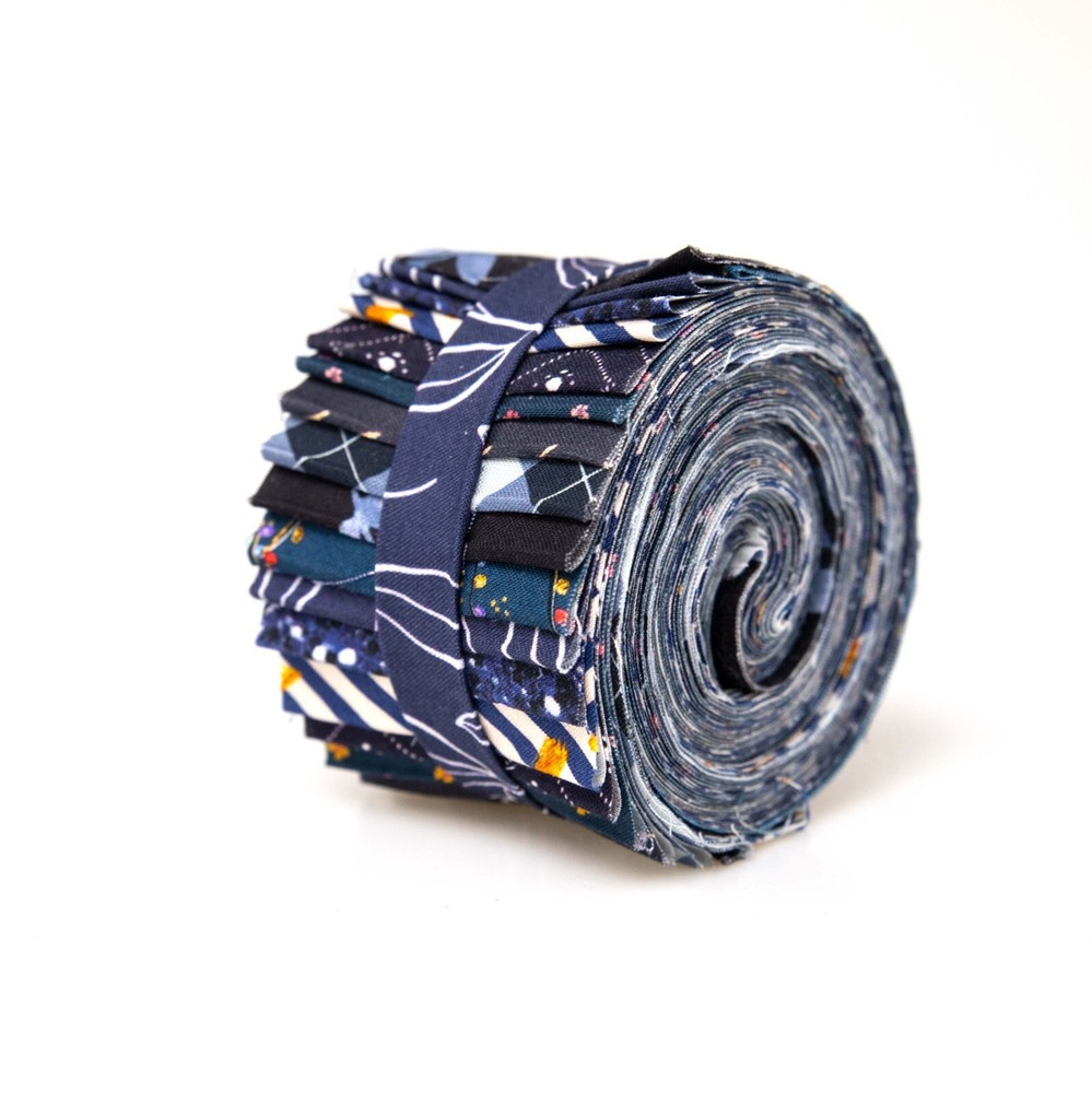 20 -pc It’s All NAVY Jelly Roll 2.5″ pre-cut 100% cotton fabric quilting strips